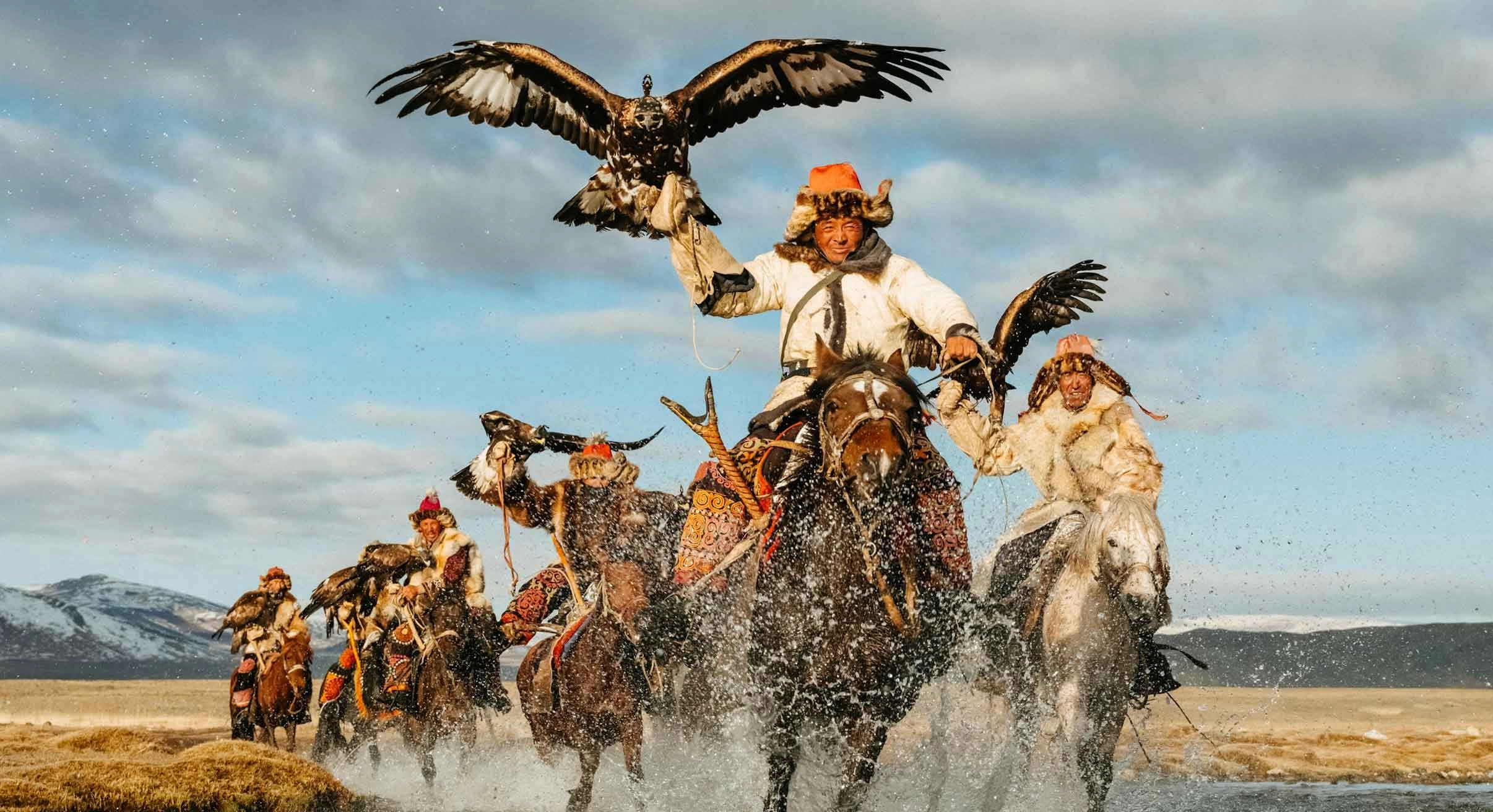 Eagle Hunters on horseback in Mongollia