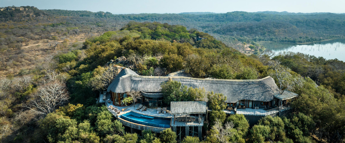 aerial view of pamushana lodge in malilagwe national park