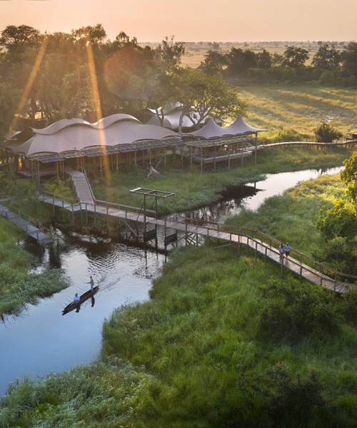 aerial view of xigera lodge