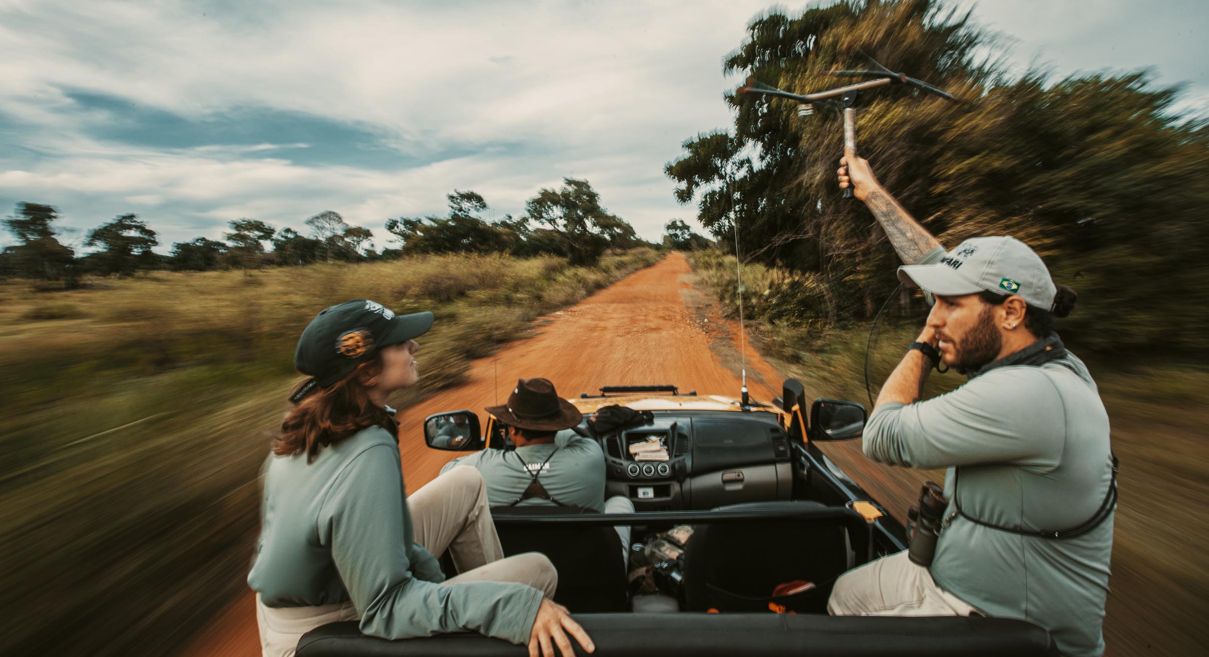 heading out with rangers from project oncafari tracking puma in pantanal