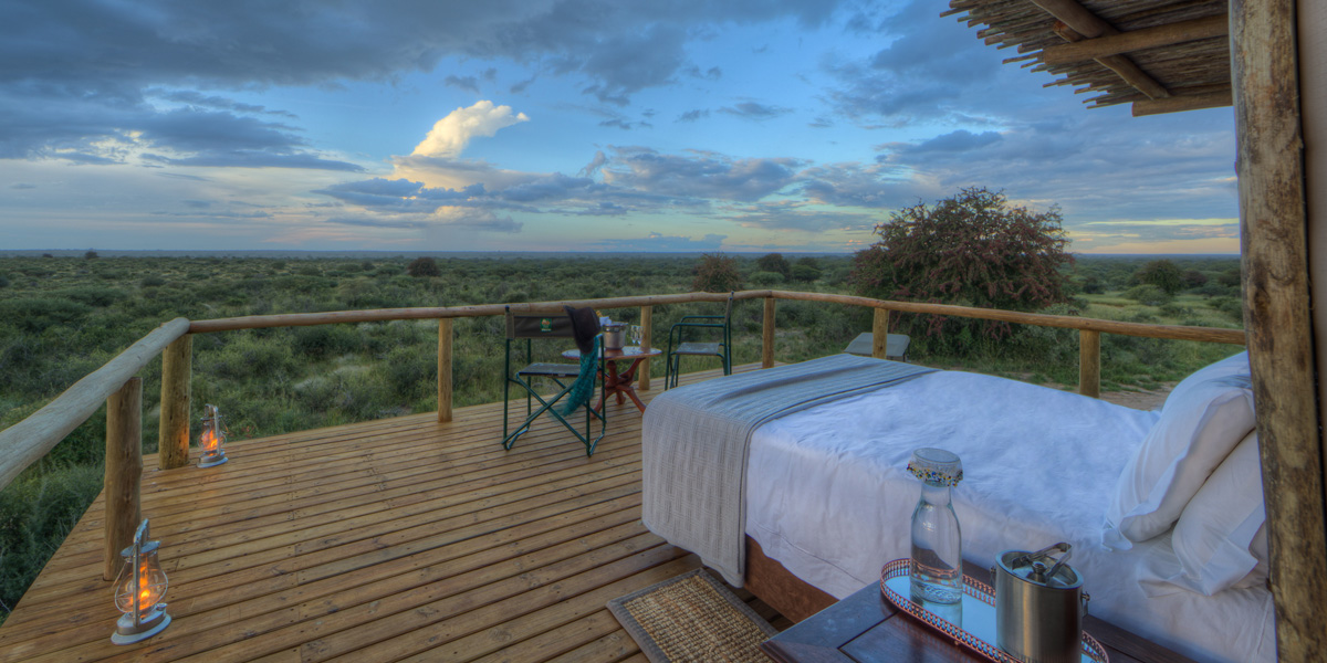 sleepout deck at dinaka camp in botswana