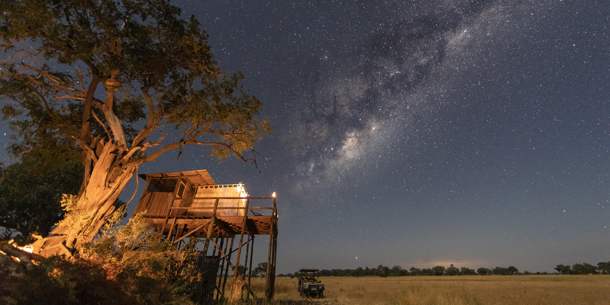 kanana sleepout in botswana at night