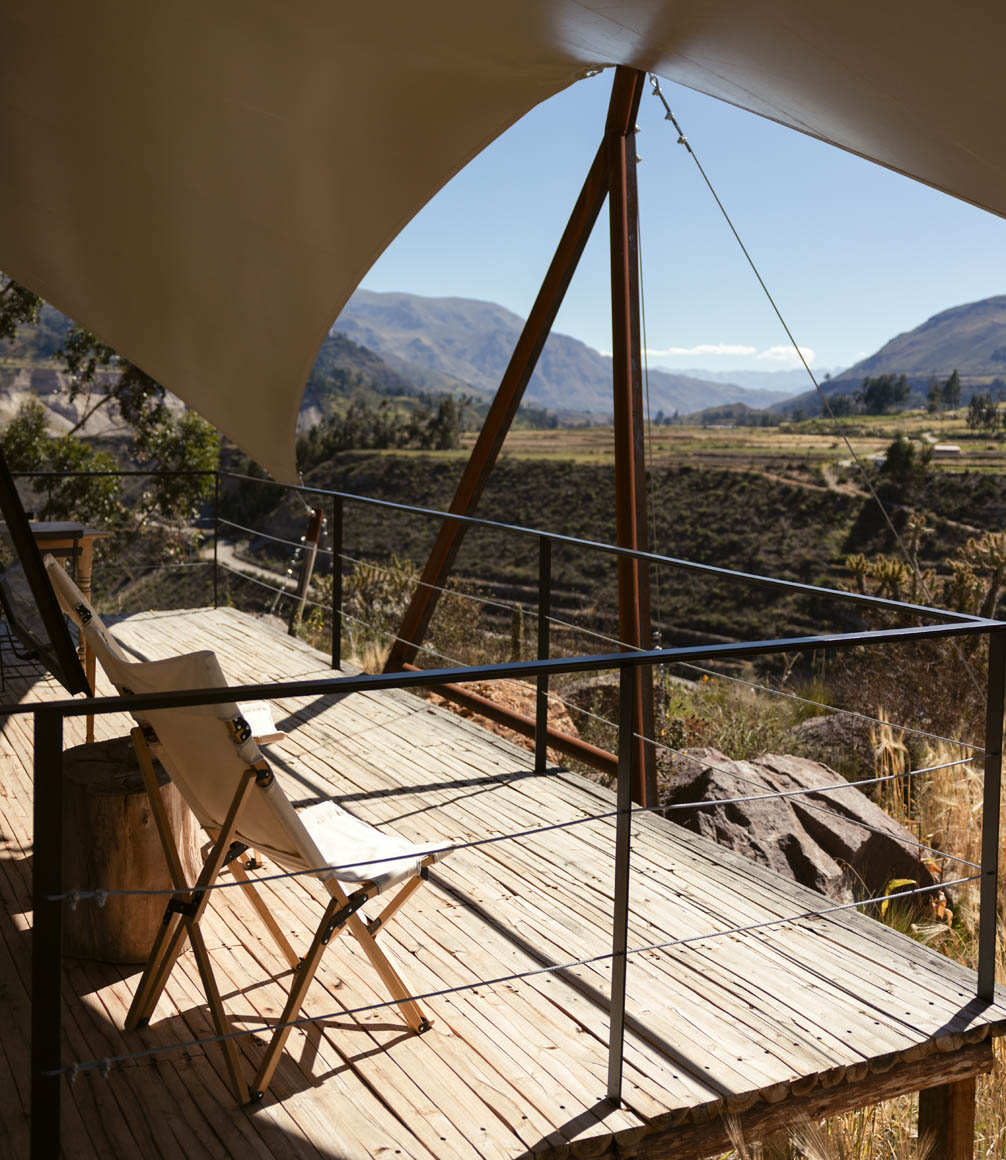 veranhad of a guest quite overlooking the landscape of the colca valley